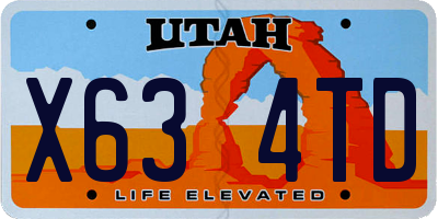 UT license plate X634TD
