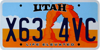 UT license plate X634VC
