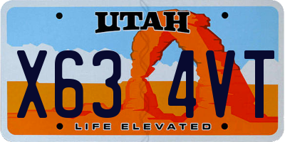 UT license plate X634VT