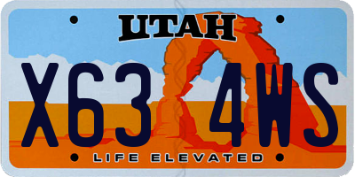 UT license plate X634WS