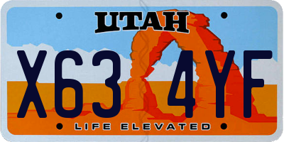UT license plate X634YF