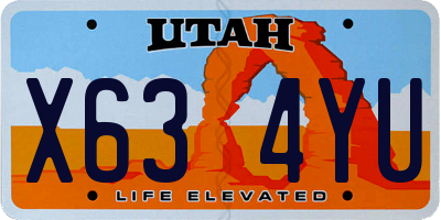UT license plate X634YU