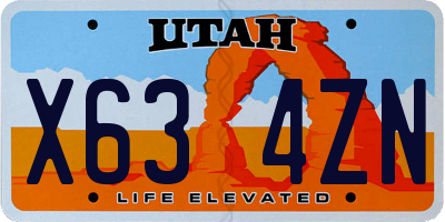 UT license plate X634ZN