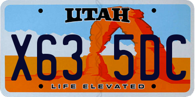 UT license plate X635DC