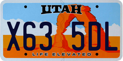UT license plate X635DL