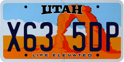 UT license plate X635DP