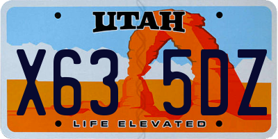 UT license plate X635DZ
