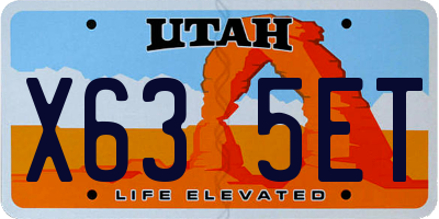 UT license plate X635ET