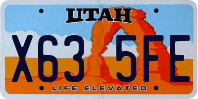 UT license plate X635FE