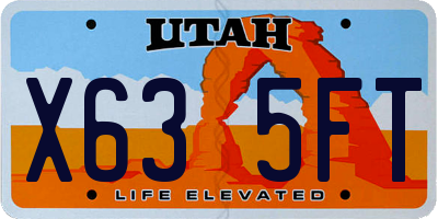 UT license plate X635FT