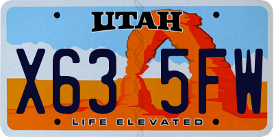 UT license plate X635FW