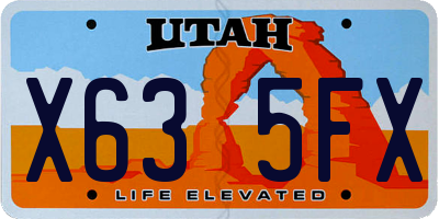 UT license plate X635FX