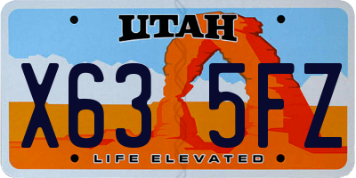 UT license plate X635FZ