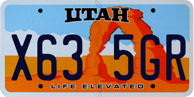 UT license plate X635GR