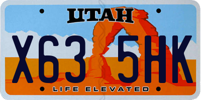 UT license plate X635HK