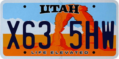 UT license plate X635HW