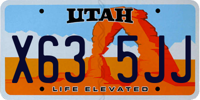 UT license plate X635JJ