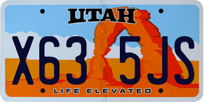 UT license plate X635JS