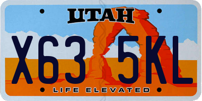 UT license plate X635KL