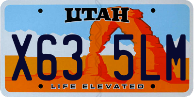 UT license plate X635LM