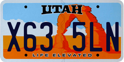 UT license plate X635LN