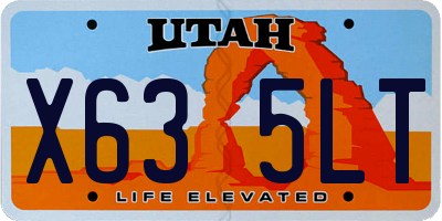 UT license plate X635LT