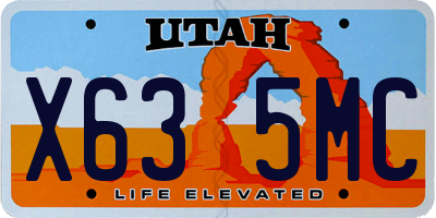 UT license plate X635MC
