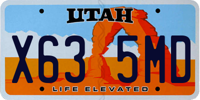 UT license plate X635MD