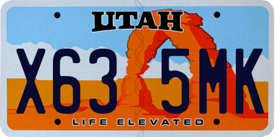 UT license plate X635MK