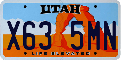 UT license plate X635MN