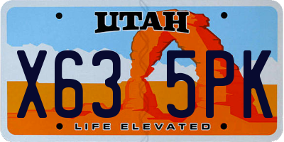 UT license plate X635PK