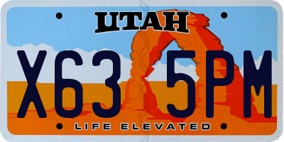 UT license plate X635PM