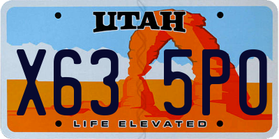 UT license plate X635PO