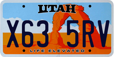 UT license plate X635RV