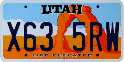 UT license plate X635RW