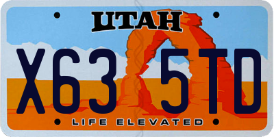 UT license plate X635TD