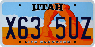 UT license plate X635UZ
