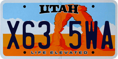 UT license plate X635WA