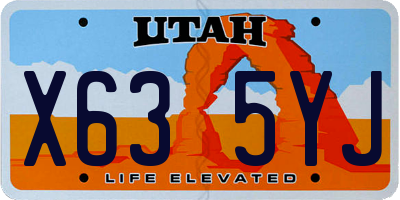 UT license plate X635YJ