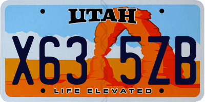 UT license plate X635ZB