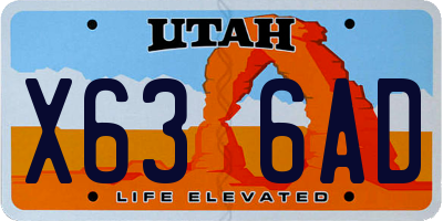 UT license plate X636AD