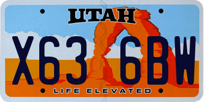 UT license plate X636BW