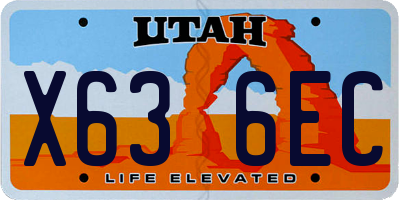 UT license plate X636EC