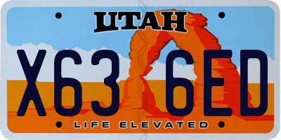 UT license plate X636ED
