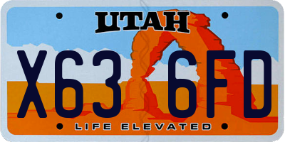 UT license plate X636FD