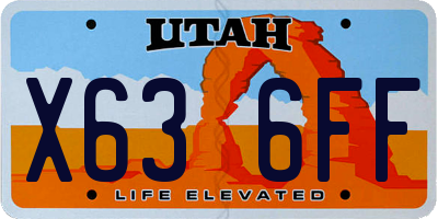 UT license plate X636FF