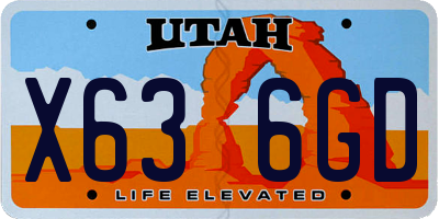 UT license plate X636GD