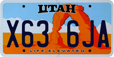 UT license plate X636JA