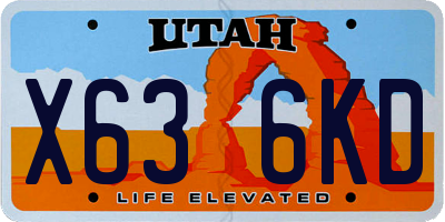 UT license plate X636KD