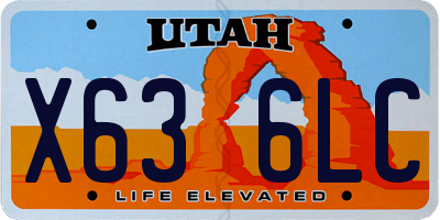 UT license plate X636LC